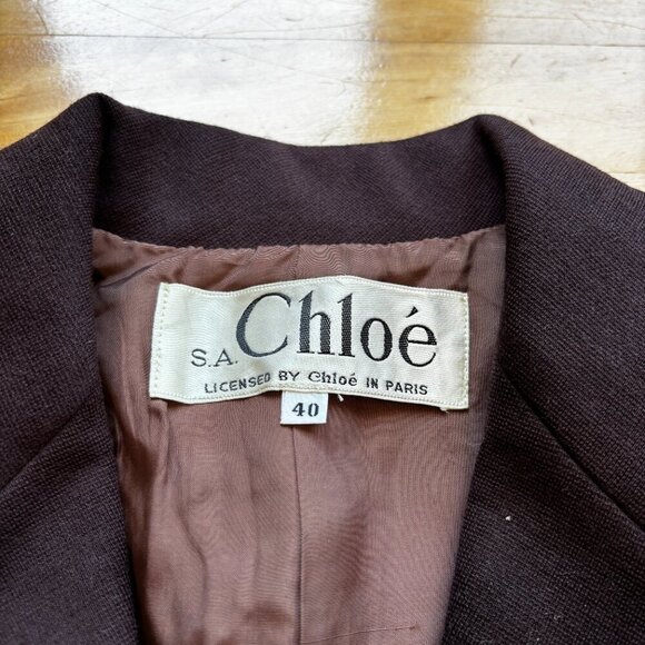 Chloé Women’s Wool Blazer Jacket – Size 40 – Dark Brown - Picture 7 of 11